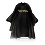 Rovra Barber Cape with Logo – Neoprene Collar – Black