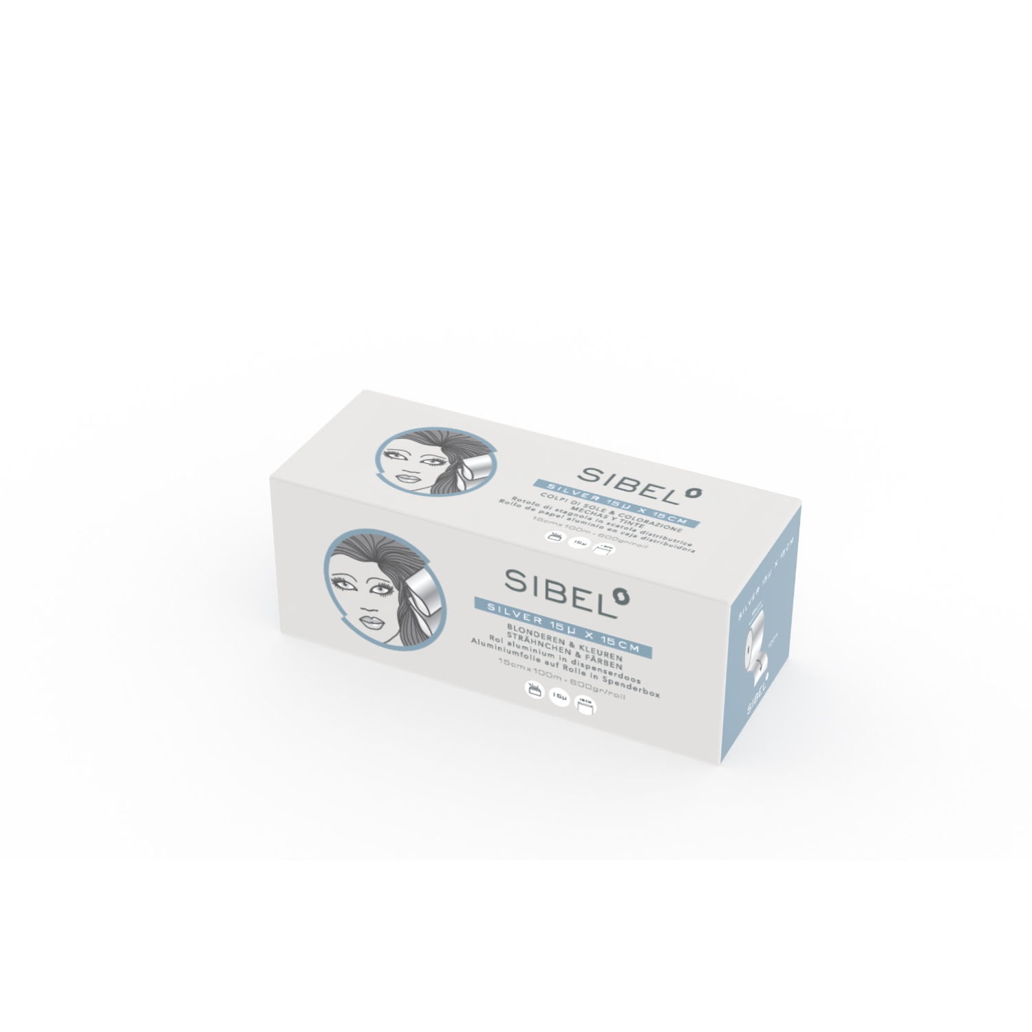 3584250016891 Sibel Alufolie Rol 15MU 600 g Zilver 15cmx100m - Afbeelding 1