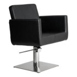 BarbierPro - Chic Q - Zwarte Vierkante Voet Styling Stoel